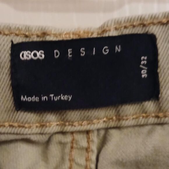 ASOS DESIGN unisex green wide-leg denim pants 30/32 Made in Turkey - Picture 3 of 4